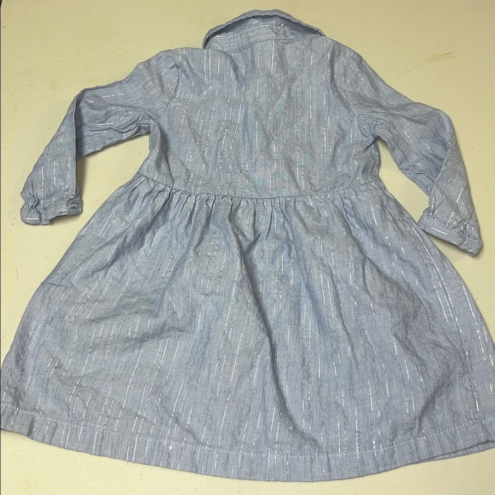 Carter's Light Blue Sparkle Cotton Blend  Dress 18m